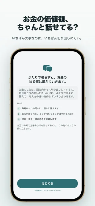 ふたりのマネー会議の問い画面